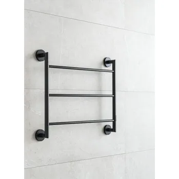 Radiátor P.M.H. Elektrický sušák ručníků PMH Britta 859 x 712 mm, elektrické připojení vlevo, 42 W, Černá pololesklá RAL 9017
