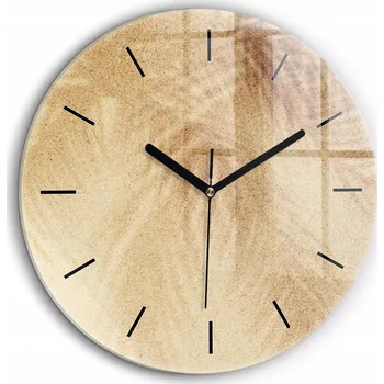 Hodiny Moderní skleněné nástěnné hodiny Zlatá abstrakce černé ručičky průměr 60 cm