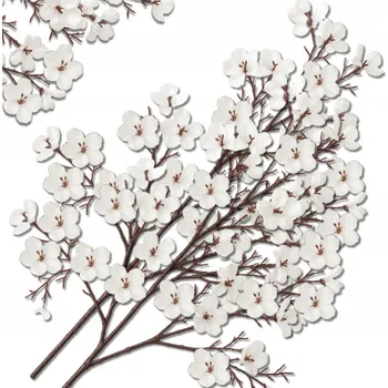 umělá květina Umělé bílé květy třešně z hedvábí kytice do vázy větvička dekorativní