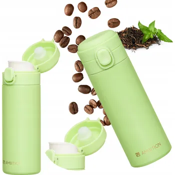 Termoska TERMOHRNEK TERMOS NA KÁVU ČAJ SE SAVIČKOU ŠEDÝ AMBITION UZAVÍRATELNÝ