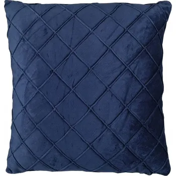 Polštář Povlak na polštář 40x40 sametový tmavě modrý s kosočtverci dekorativní Velvet elegantní