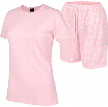 Dámské noční prádlo Dámské pyžamo HEYO bavlněné pyžamo KRAŤASY krátký rukáv puntíky XXL