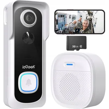 IP kamera BEZDRÁTOVÝ WIFI VIDEOZVONEK FHD KAMERA VZDÁLENÝ NÁHLED + 32GB SD KARTA