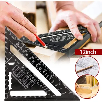 Úhloměr ÚHELNÍK TRUHLÁŘSKÝ TESAŘSKÝ HLINÍKOVÝ 12" STAVEBNÍ MĚŘIDLO