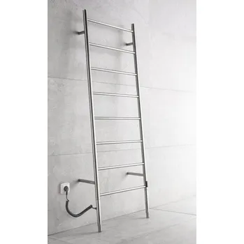 Radiátor P.M.H. Elektrický sušák ručníků PMH Maia 600 x 1700 - 1770 mm, elektrický kabel vpravo, 93 W, Leštěná nerez
