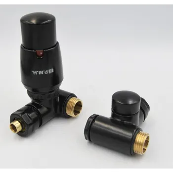 Radiátor P.M.H. Ventil PMH Inter kompletní sada rohová, levá, Černá