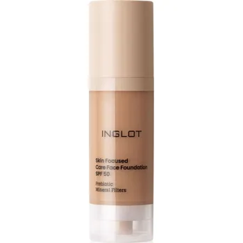 Make-up Inglot Skin Focused Care Face Foundation SPF 50 krycí make-up SPF 50 odstín Apricot Tan 30 ml