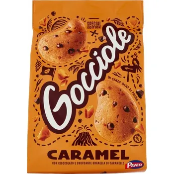 Pavesi Gocciole Caramel Italské sušenky s karamelem 300g