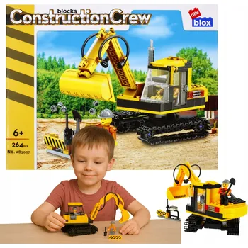 ostatní stavebnice Stavební Stavebnice Alleblox Stavební bagr Dárek Den dětí 264 dílků