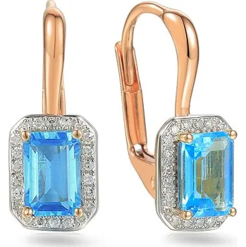 Náušnice Topásové náušnice 1,45 ct s brilianty Skye, růžové zlato IZBR895RTN + dárkové balení LUXUS zdarma