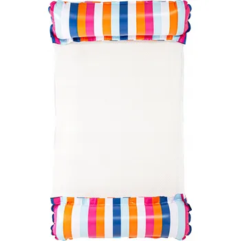 Houpací síť MATRACE NA PLÁŽ SÍŤOVANÁ NAFUKOVACÍ LEHÁTKO HAMAKA DO BAZÉNU SE SÍŤKOU