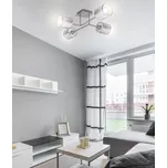 Stropní lampa saténový nikl tkané stínidlo 4x40W Sax