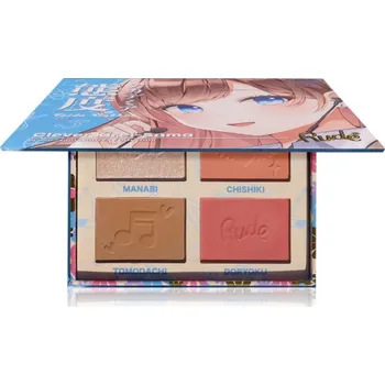 Paletka dekorativní kosmetiky Rude Cosmetics Manga Face Palette multifunkční paleta na obličej odstín Clever Kirei-Sama 11.2 g