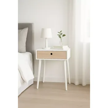 Noční stolek Noční stolek PARMA HOUSE NORDIC, 1 zásuvka, dřevo bílé