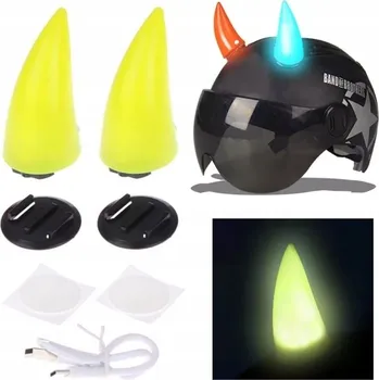 autokoberec Svítící rohy na helmu - LED 1 Ks Zelené