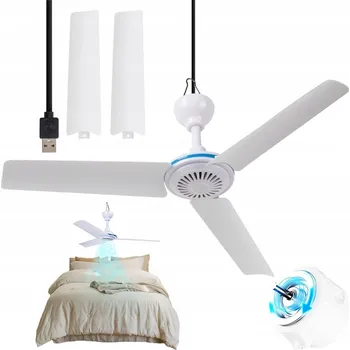 Zabezpečení domácnosti Przenośny Wentylator USB 6W Tichý Stropní Pro Kempování a Dílnu