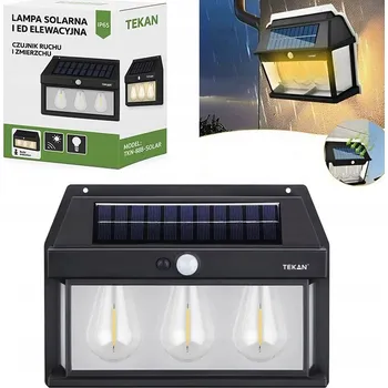 Venkovní osvětlení SOLÁRNÍ LAMPA LED FASÁDNÍ SVÍTIDLO DEKORATIVNÍ LUCERNA 3 LED