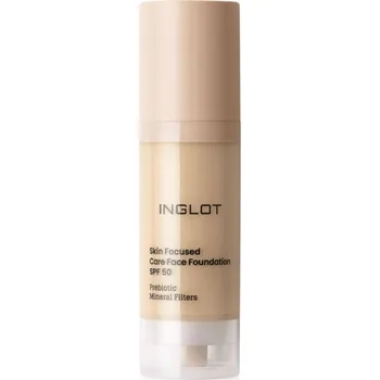Make-up Inglot Skin Focused Care Face Foundation SPF 50 krycí make-up SPF 50 odstín 301 Light Olive 30 ml