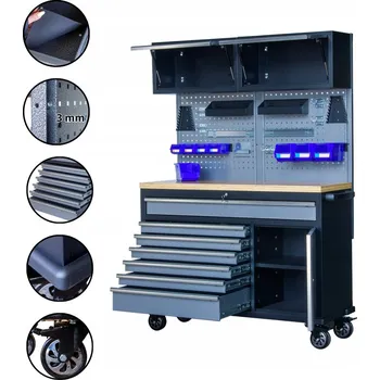 Mobilní dílenský vozík Viber M1360 se zásuvkami a panelem na nářadí