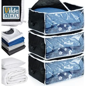 Úložný box 3x Obal ORGANIZÉR taška krabička úložný box povlečení deky oblečení oděvy 87L