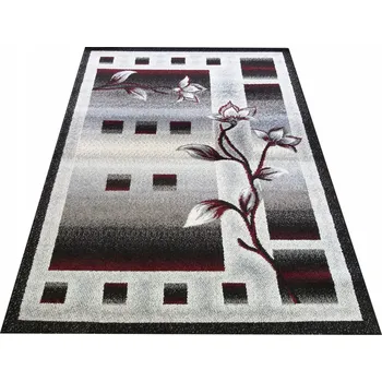 Koberec KOBEREC MODERNÍ ABSTRAKTNÍ SPAZZIO 02 ŠEDO - ČERVENÝ - 80 x 150