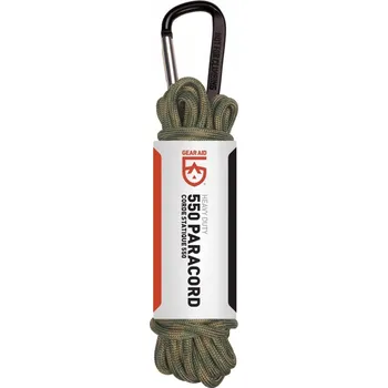 Lano Paracord Sage/Tan 9 m GearAid 550 + karabina