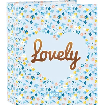 Set školních potřeb Kroužkový pořadač Moos Lovely Světle modrá A4 (27 x 33 x 6 cm)