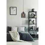 Černo-měděná kovová závěsná lampa 40W E27 Soleto