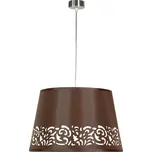 Hnědá závěsná lampa s tkaným stínidlem se vzorem 60W E27 Kašmír