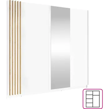 Šatní skříň Tempo Kondela Bogota 2 (bílá + dub artisan)