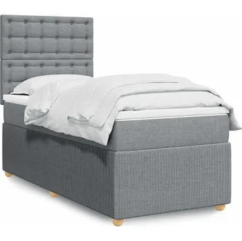 Postel vidaXL Box spring postel s matrací 90x190 cm textil [3291926] Barva: světle šedá