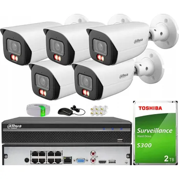 Bezpečnostní kamera Sada IP PoE monitoringu s 5 kamerami IPC-HFW3649E-S-IL WizSense DAHUA