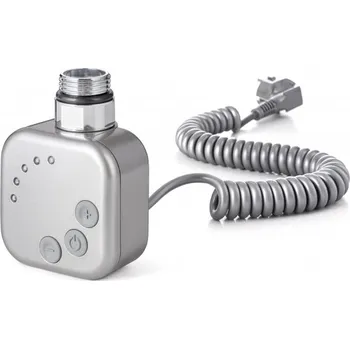 Radiátor P.M.H. Topná tyč PMH HT2 s termostatem a krouceným kabelem, 300 W, Metalická stříbrná lesklá RAL 9006