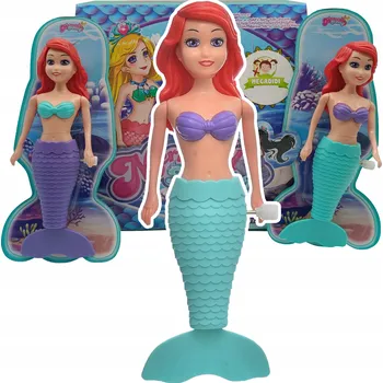 Panenka LALKA SYRENKA panenka do koupele plovoucí, NATAHOVACÍ, zrzavé vlasy