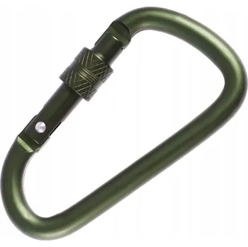 Spona Dominator karabina s ocelovou pojistkou olivová 4x8 cm 0,180 kg