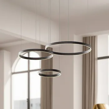 Milagro Lighting Závěsné světlo LED Gravity, 3-fl., kov, černá, 4 000 K černý LED 108 W celkem - Doprava zdarma