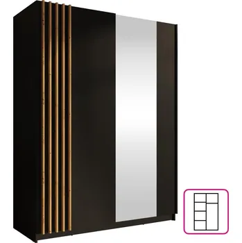 Šatní skříň Tempo Kondela Bogota 1 (černá + dub artisan)