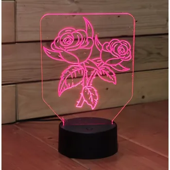 Lampička LED Lampička Růže s Věnováním Dálkový Ovladač Jméno