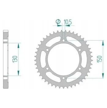 Nářadí na motocykly 10502-49 ROZETA ZADNÍ MOTO. OCELOVÁ, POZINKOVANÁ, STŘÍBRNÁ AFAM
