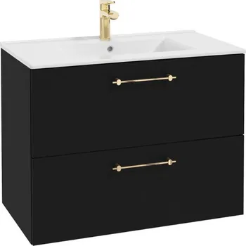 Koupelnový nábytek ArtDef Skříňka pod umyvadlo FERATA D80 2S/45 | černá 80 cm