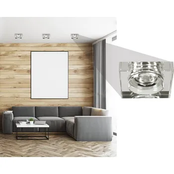 Stropní svítidlo čtvercové bezbarvé SS-16