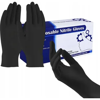 Vyšetřovací rukavice NITRILOVÉ RUKAVICE ČERNÉ SILNÉ BEZPUDROVÉ BLACK 100 ks VELIKOST M