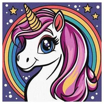 Set školních potřeb Malowanie po numerach - Tęczowy jednorożec Kids