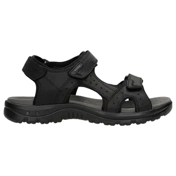 Pánské sandále Černé Sportovní Pánské Sandály Z Kůže Crazy Horse Wojas 2901491 42