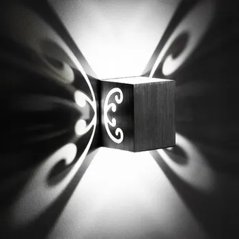 Nástěnné svítidlo LED nástěnné svítidlo 3W, 4000K, černé, kartáčované, "Motýlí křídla"