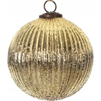 Vánoční ozdoba Zlatá skleněná vánoční koule Emma – 14 x 14 cm