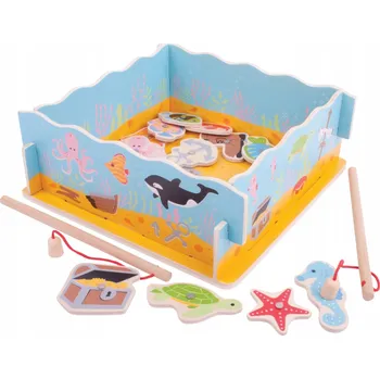 Desková hra Společenská hra Chyť rybičku - s dřevěnou základnou Bigjigs Toys