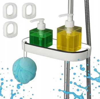 Drátěná police Royal BÍLÁ POLIČKA DO SPRCHY ORGANIZÉR NA TYČ