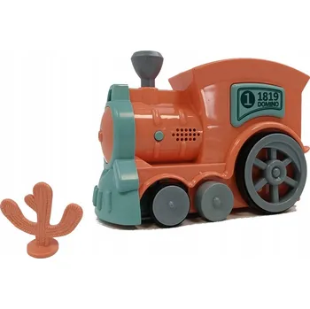 Vláček a vláčkodráha Elektrická mašinka s dominem oranžová