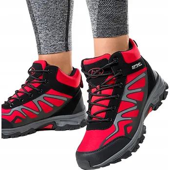 Pracovní obuv Červené TREKINGOVÉ Sportovní Boty SOFTSHELL Vysoké Šněrovací vel. 41